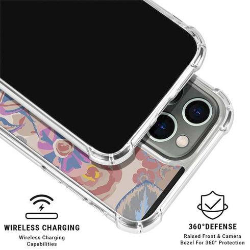 Warm Taupe Floral iPhone 16 Pro Clear Case